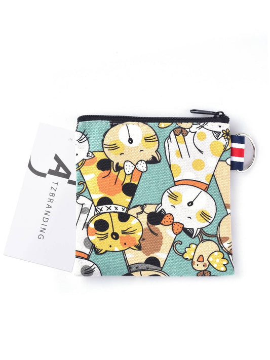 Funkyrel® Atzbranding Limited - Cosbai - Canvas Cat Pattern Coin Purse