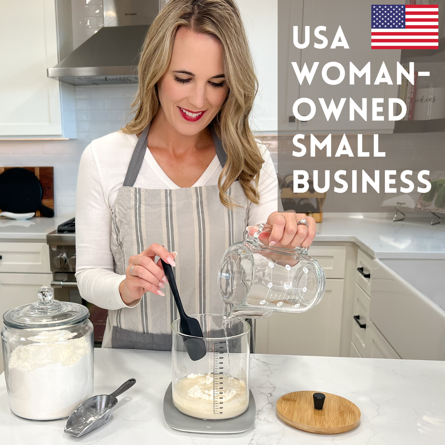 Rowdy Rocket - Sourdough Starter Kit with 50oz Glass Jar, Spatula & More