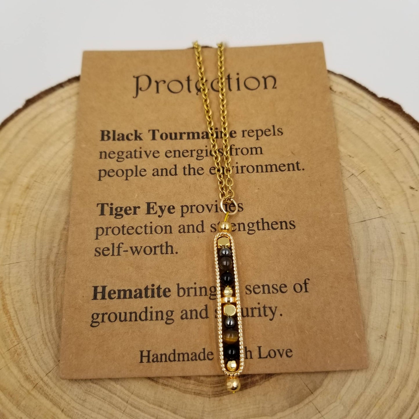 CHAKRA JEWELRY - Natural Stone Wishing Bead Gift Necklace with Card