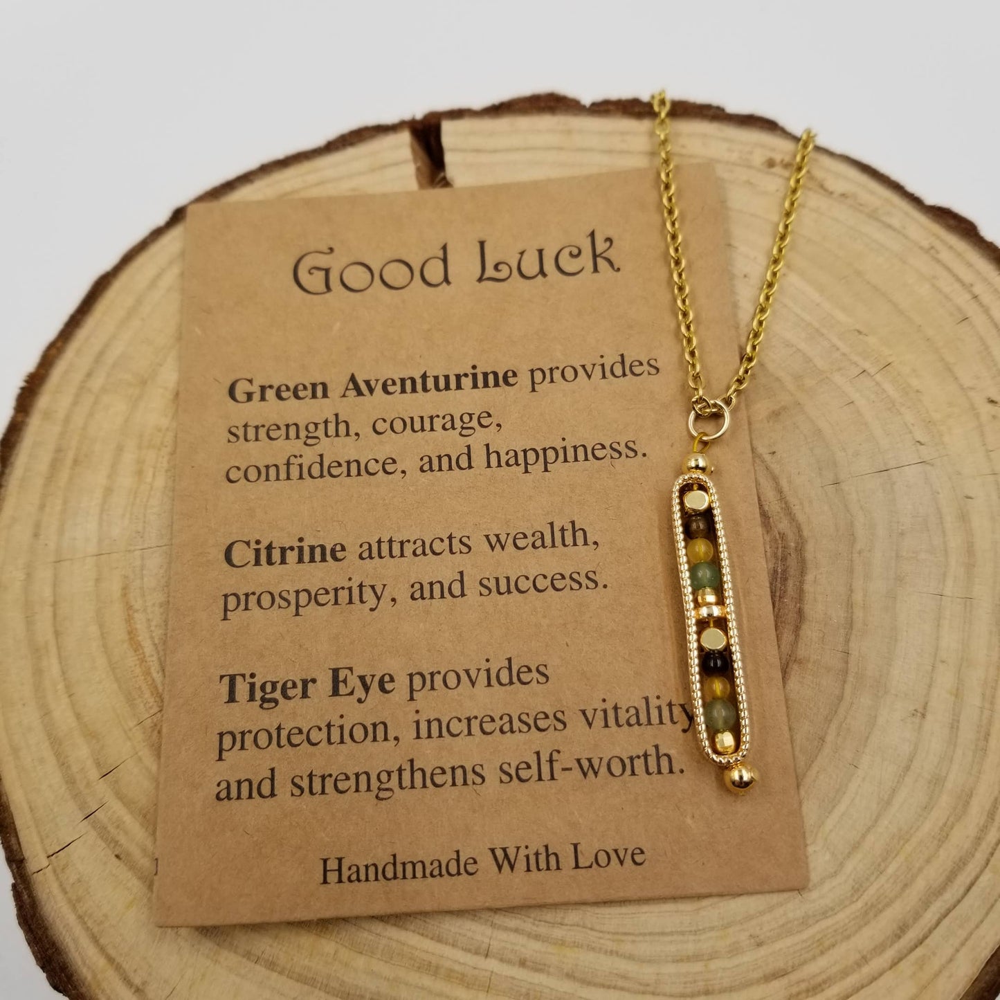 CHAKRA JEWELRY - Natural Stone Wishing Bead Gift Necklace with Card