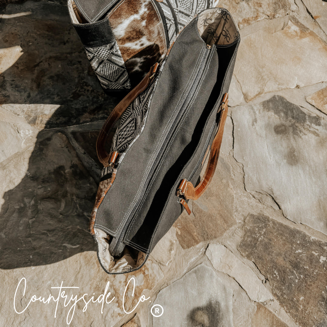 Texas Western Cowhide Bags and More - Charlene Cowhide Weekender Bag