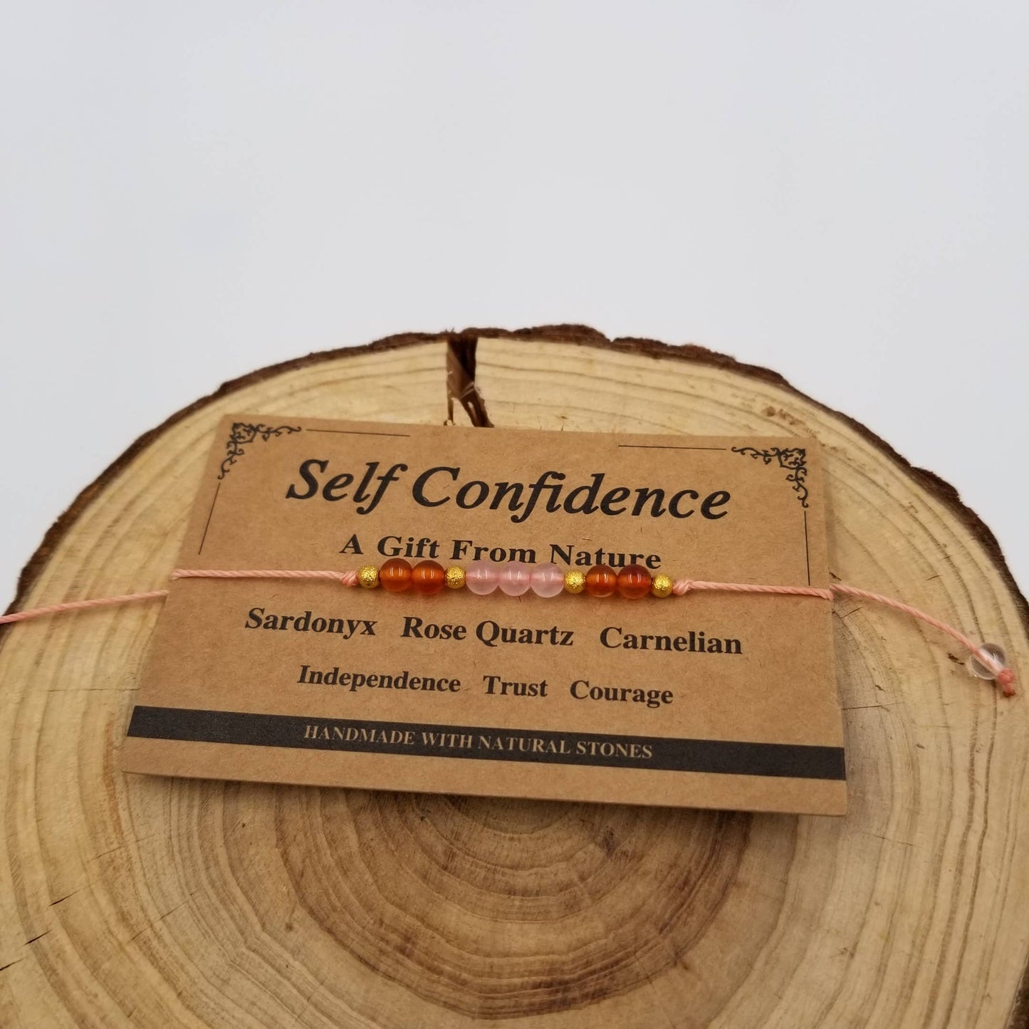 CHAKRA JEWELRY - Handmade Natural Crystal Chakra Bead Bracelet With Card