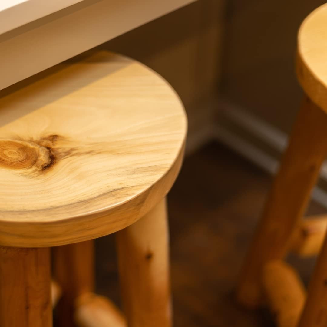 SRL Rustic Bar Stool Pine & Cedar – Indoor & Outdoor Bar Stools That Match Your Spaces Rustic Barstool, Island Chairs, Kitchen Stool, Counter Stools - Bar Chairs (29" Unfinished)
