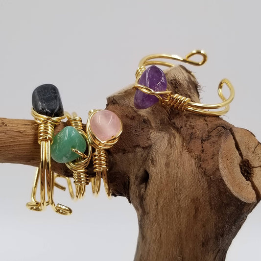 CHAKRA JEWELRY - Handmade Natural Stone Open Ring