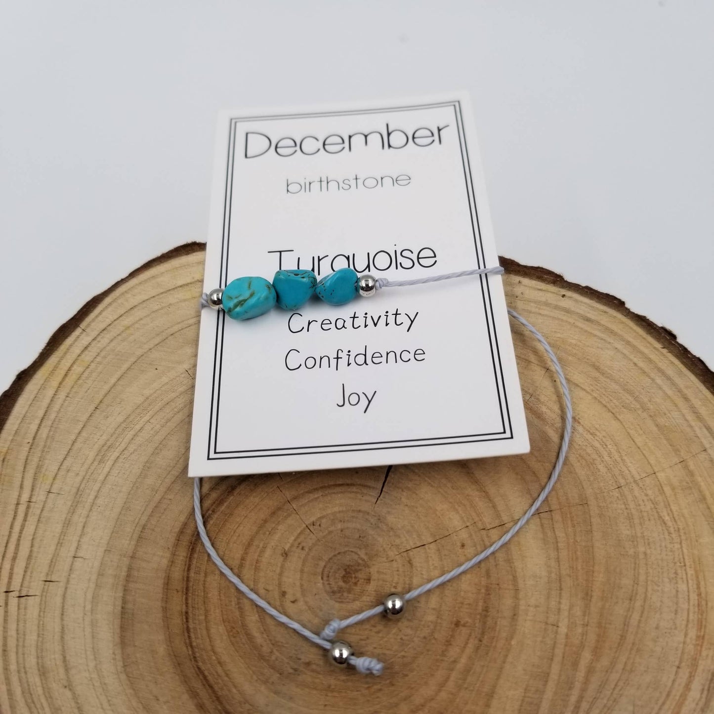 CHAKRA JEWELRY - Handmade Birthday Stone Natural Stone Bracelet with Card