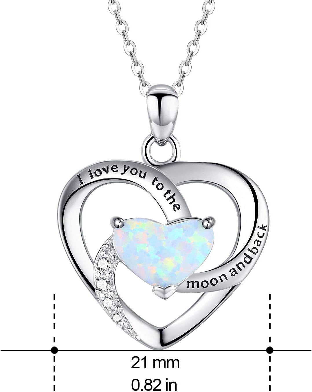 925 Sterling Silver Heart Necklace I Love You to the Moon and Back Pendant Sun Star Moon Necklace Jewelry for Women with Gifts Box