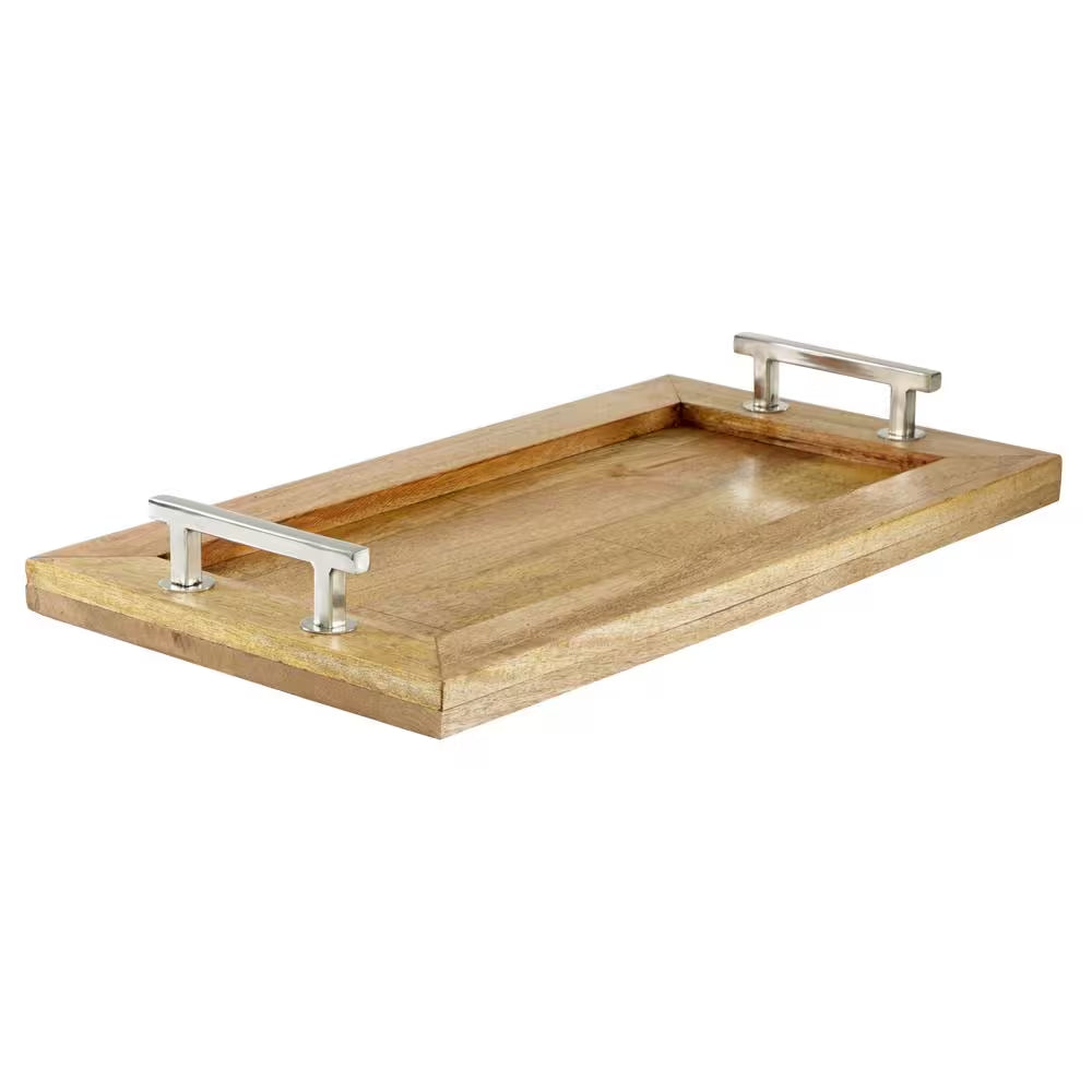 Dark Brown Mango Wood Rustic Tray