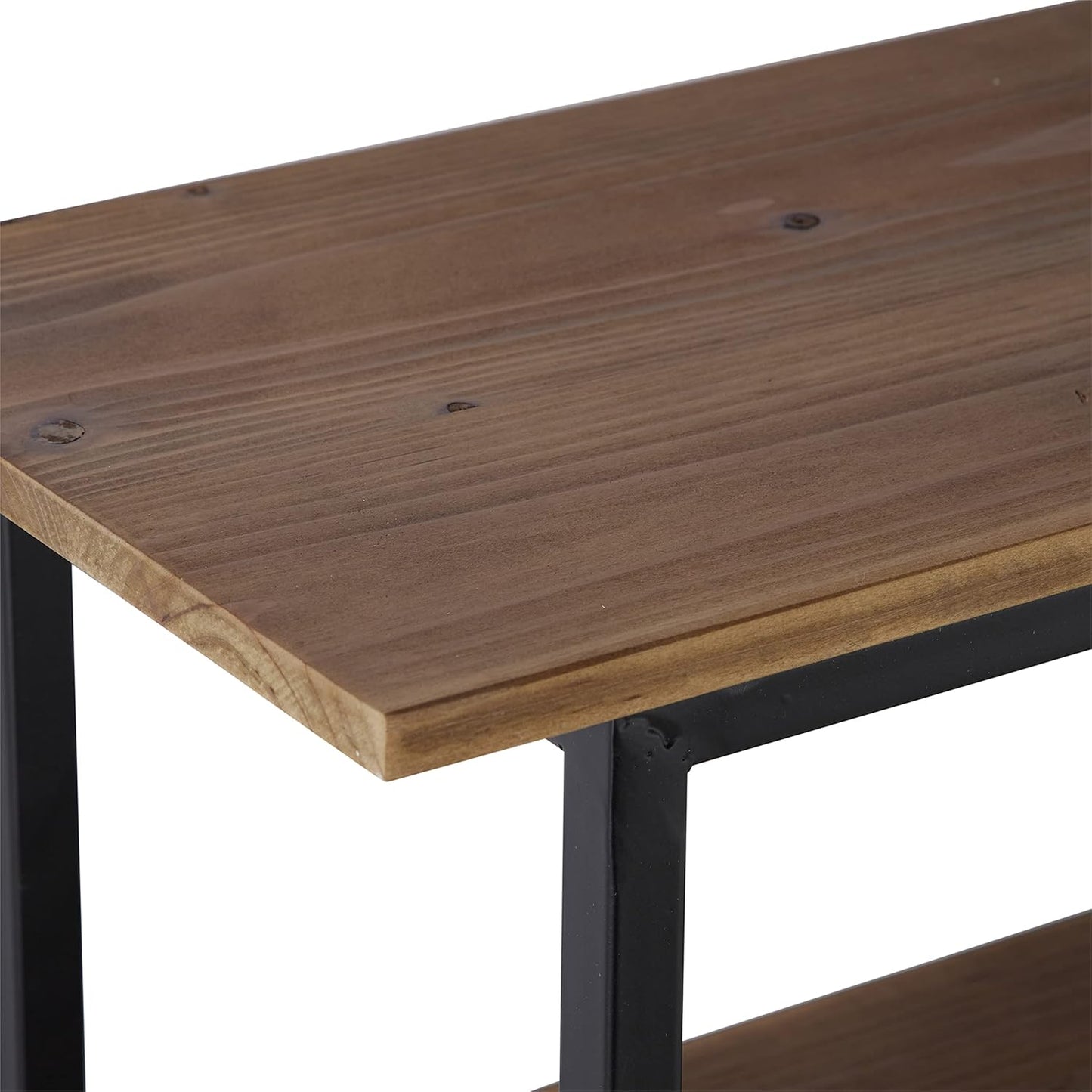 Metal 4 Shelves Wall Shelf, Set of 2 20", 28"W, Brown