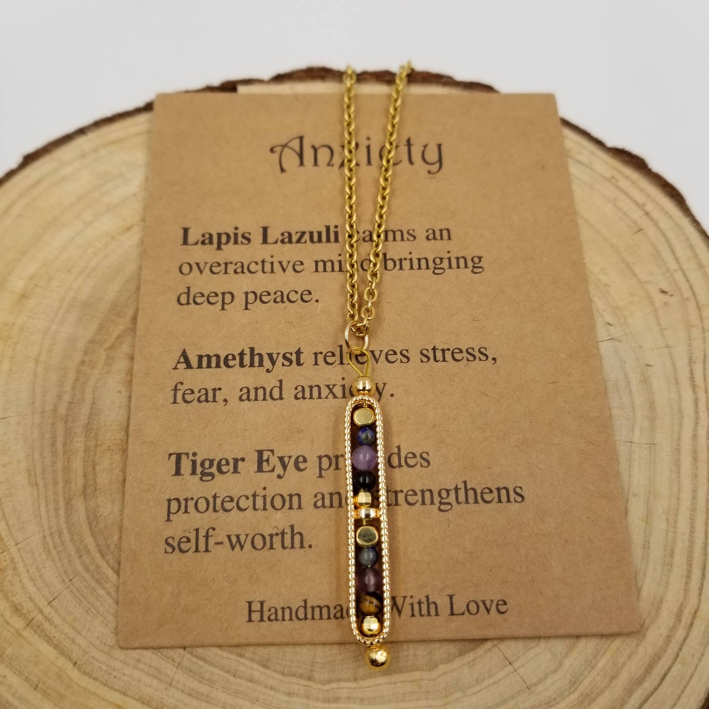 CHAKRA JEWELRY - Natural Stone Wishing Bead Gift Necklace with Card