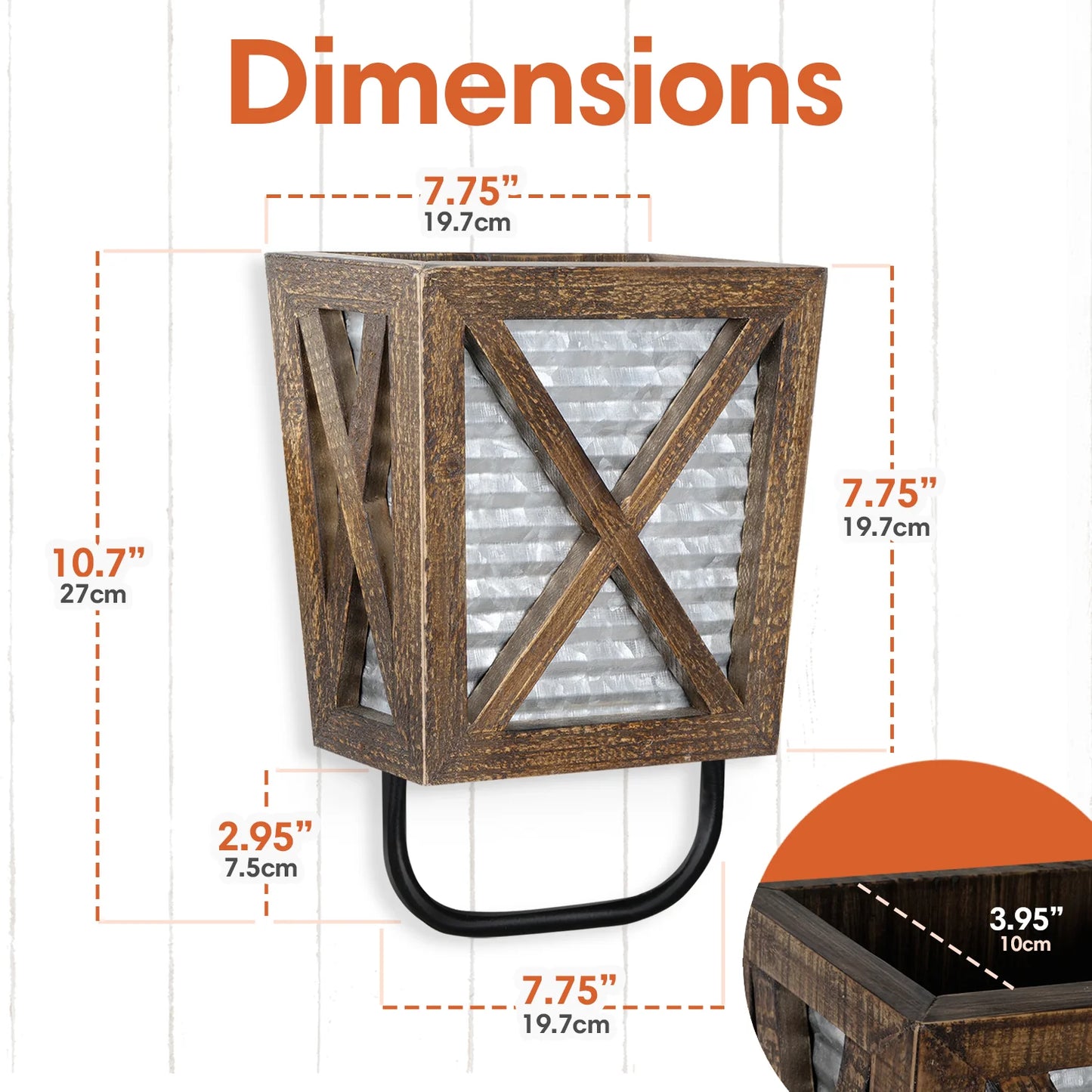 Farmhouse Decor Rustic Hand Towel Holder for Bathroom Wall and Kitchen Wall with Wood Storage, Brown