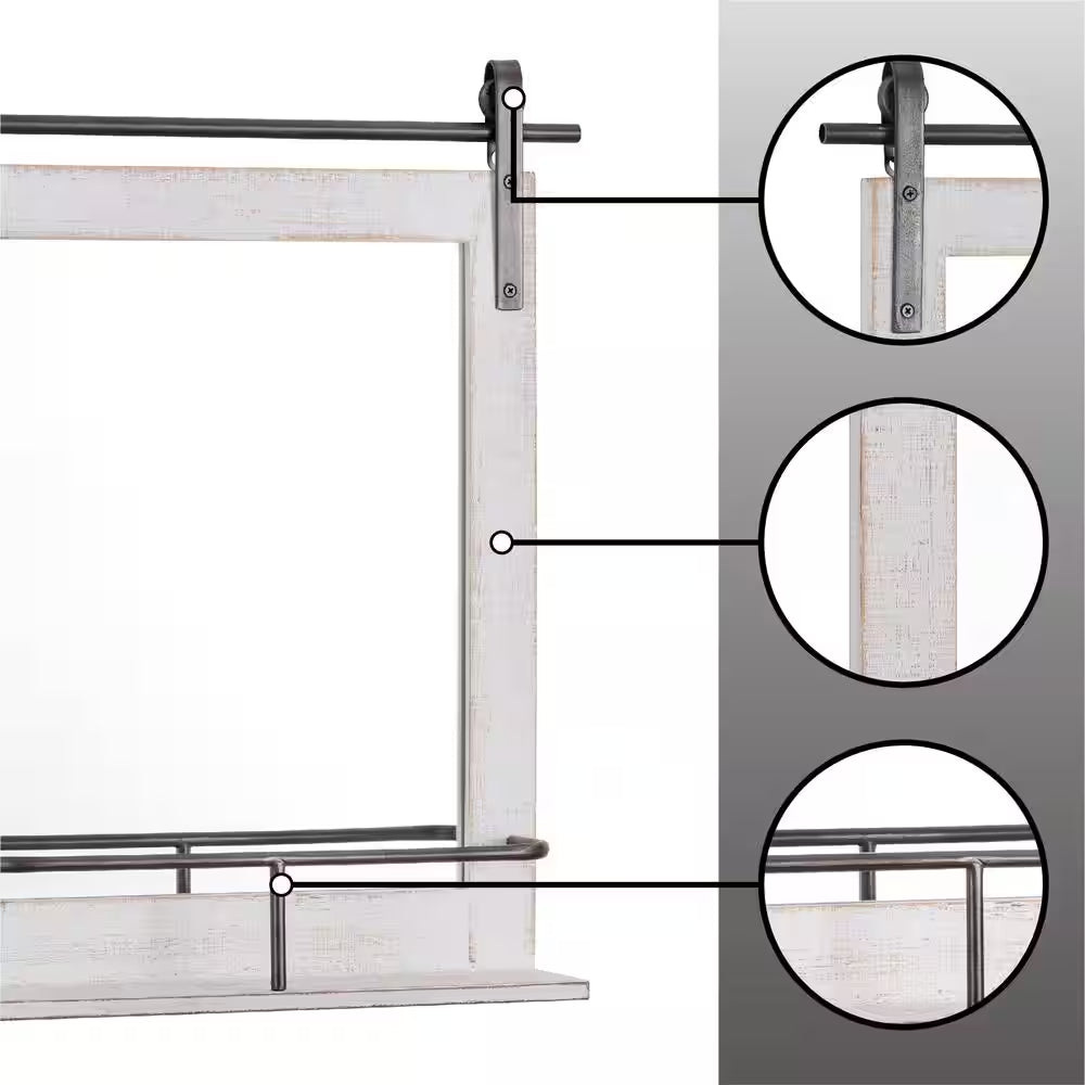 Medium Rectangle Rustic White Classic Mirror (25 In. H X 20 In. W)