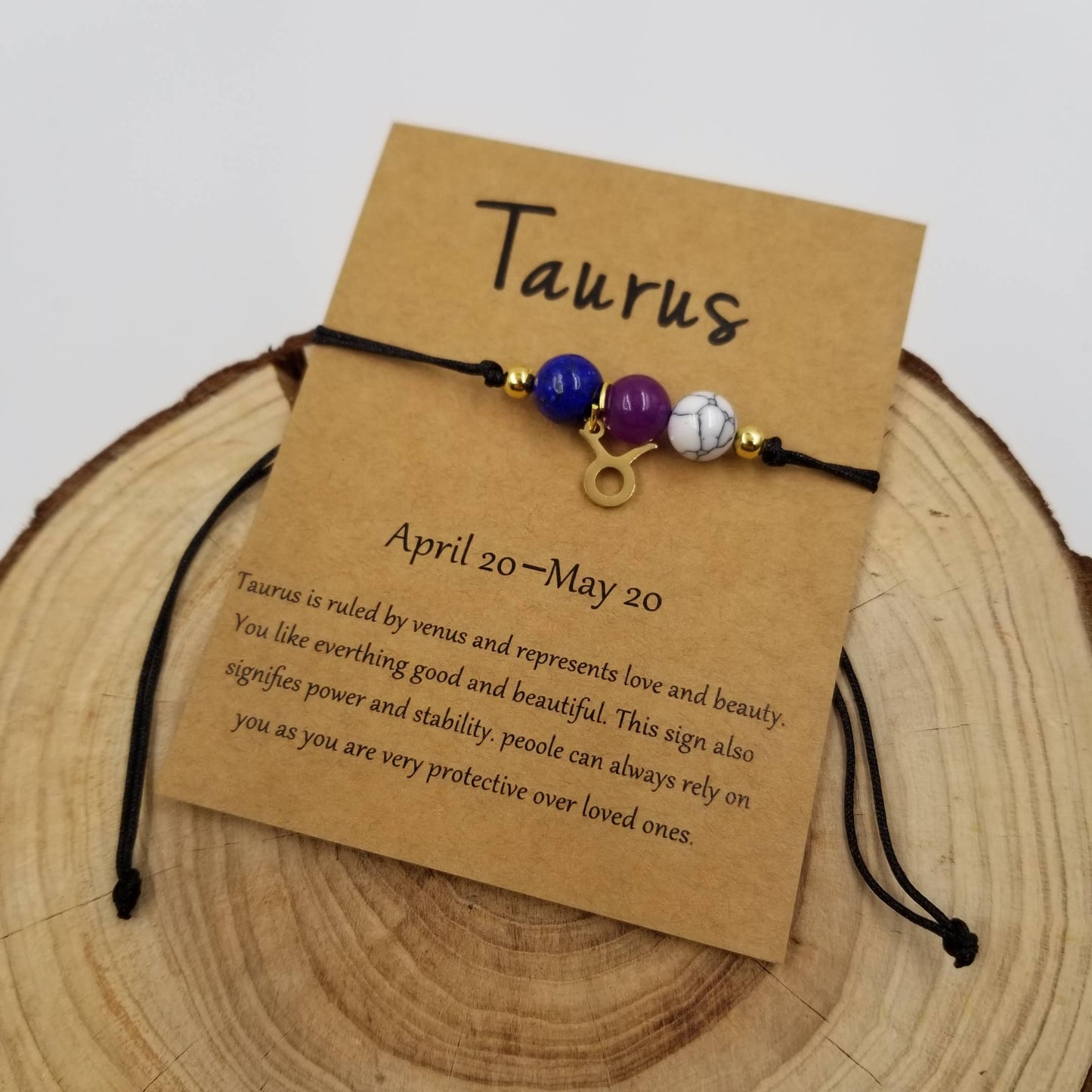 CHAKRA JEWELRY - Natural Stone Chakra Bead Constellation Bracelet with Card