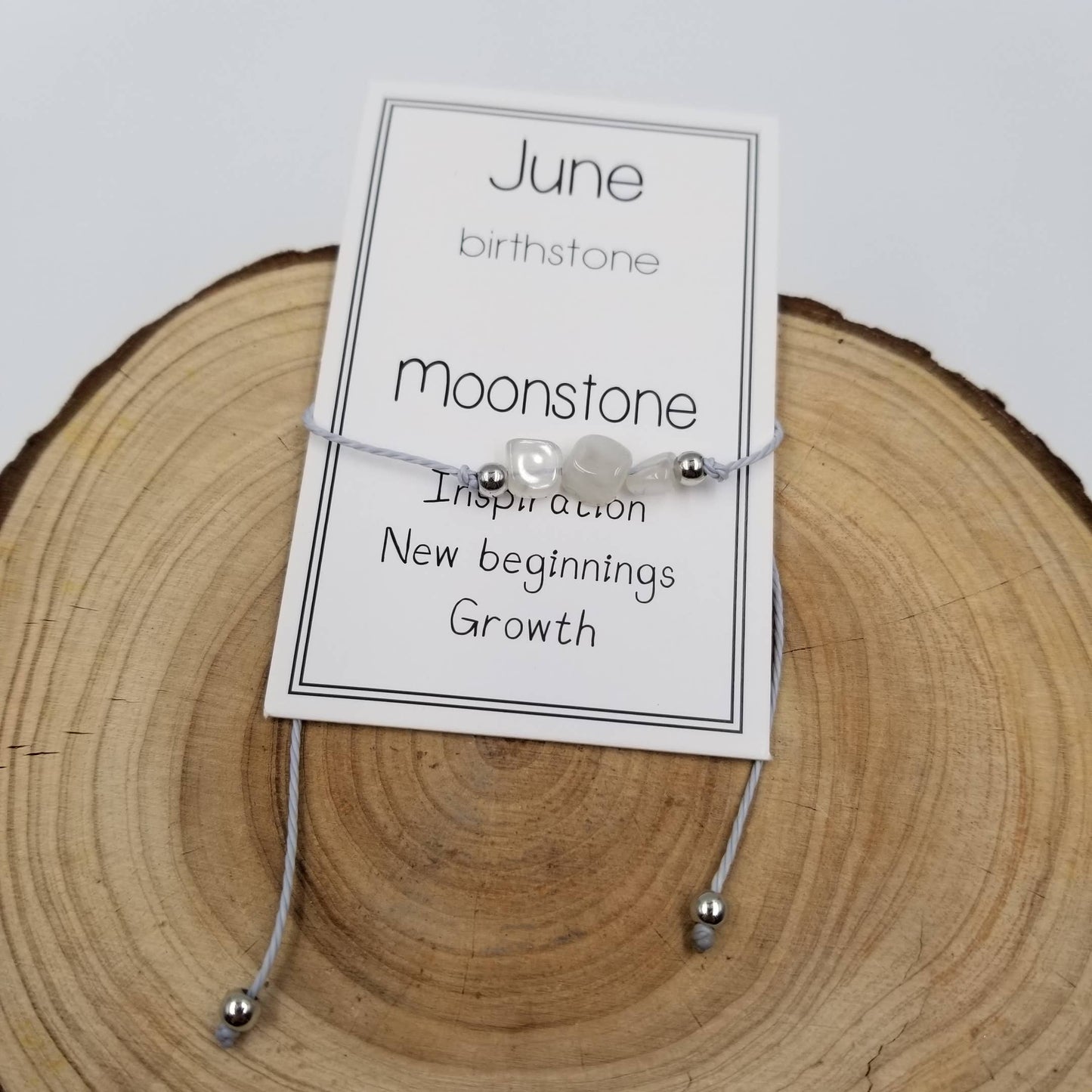 CHAKRA JEWELRY - Handmade Birthday Stone Natural Stone Bracelet with Card