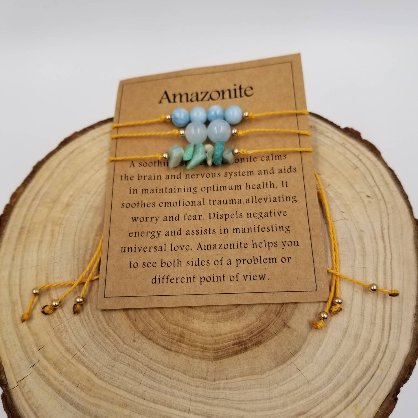 CHAKRA JEWELRY - Handmade Natural Crushed Stones Bracelet Set With Card