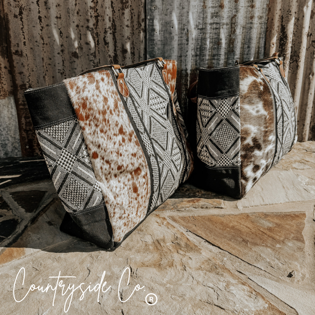 Texas Western Cowhide Bags and More - Charlene Cowhide Weekender Bag