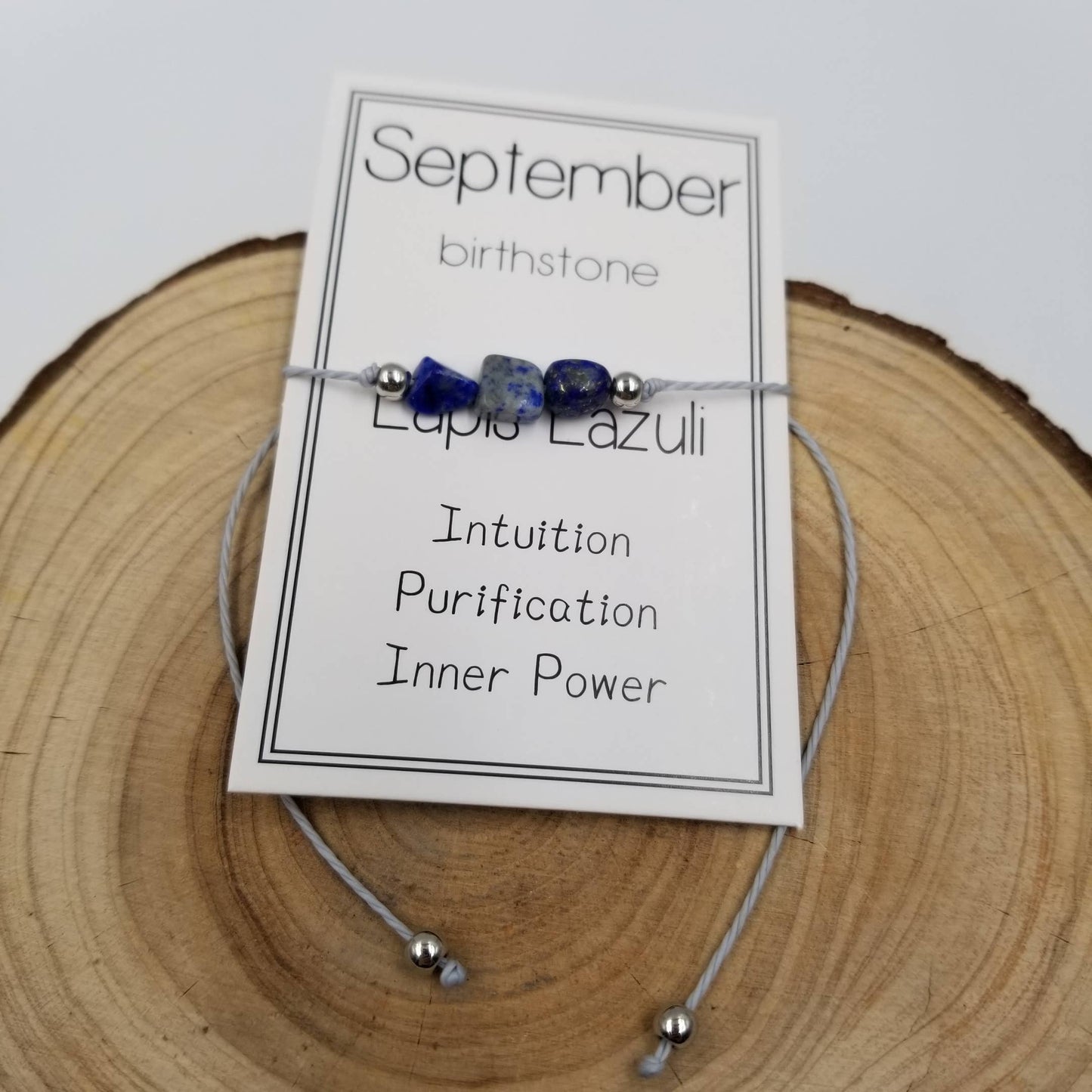 CHAKRA JEWELRY - Handmade Birthday Stone Natural Stone Bracelet with Card