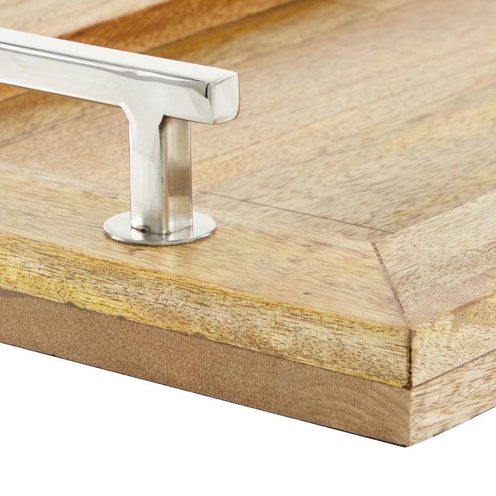 Dark Brown Mango Wood Rustic Tray