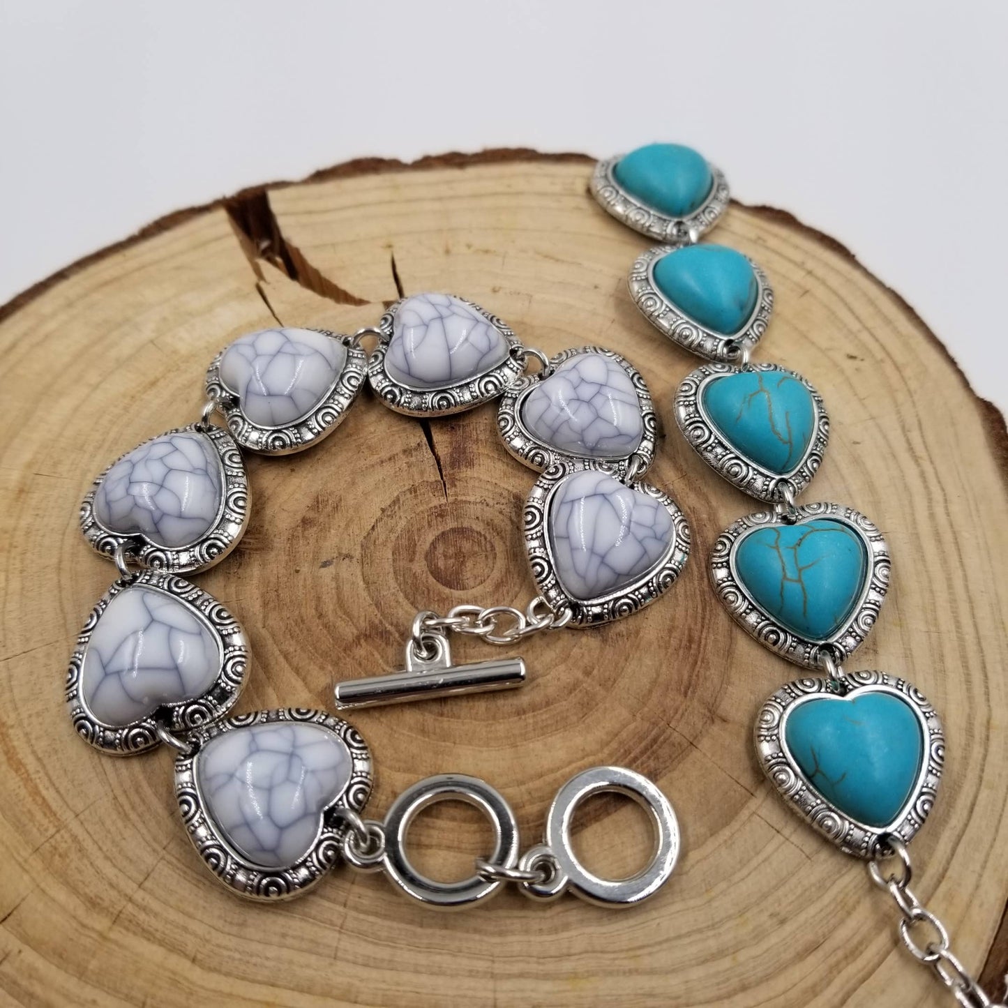 CHAKRA JEWELRY - Vintage Heart Turquoise Bracelet - Valentine's Day Gift