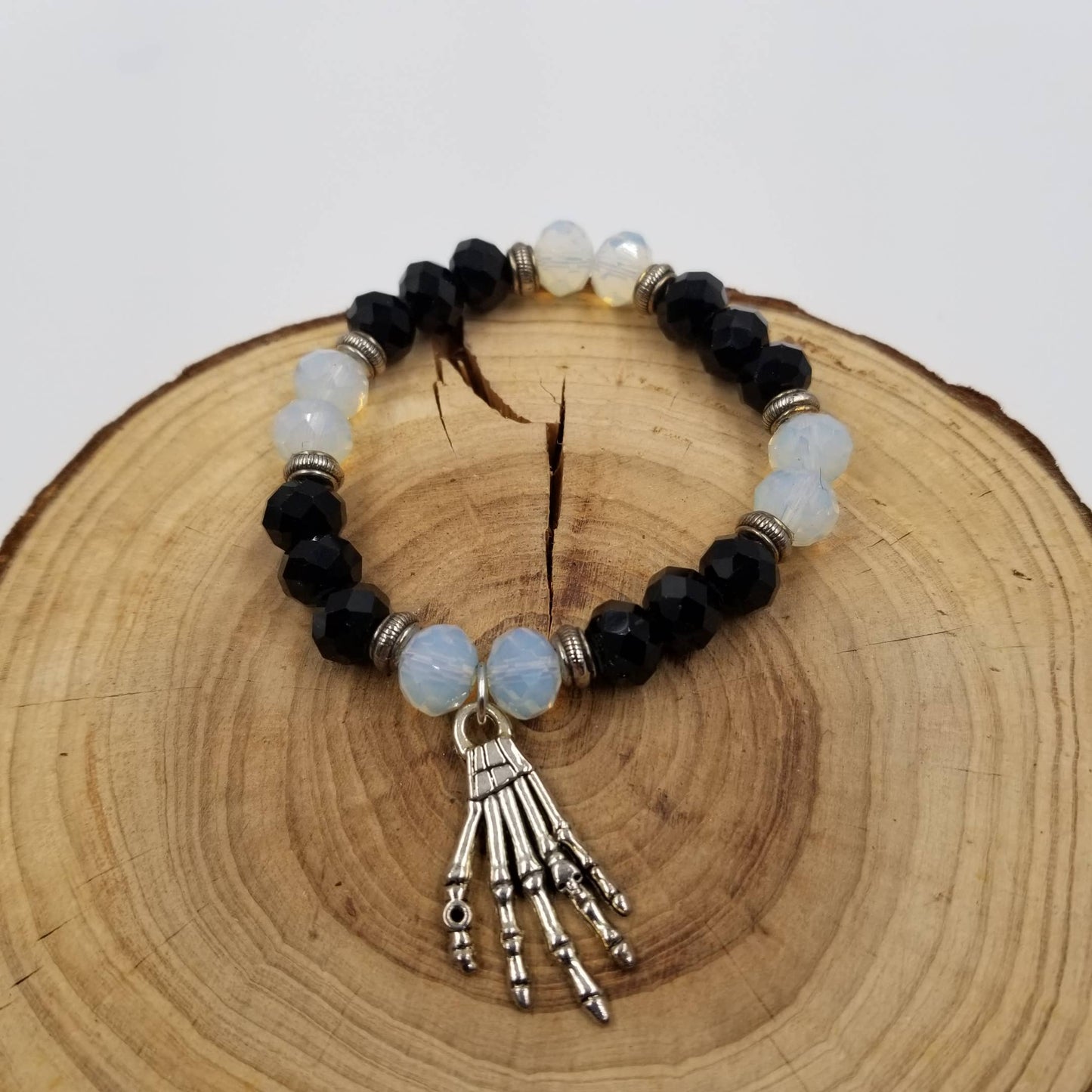 CHAKRA JEWELRY - Halloween Themed Skull Natural Stone Bracelet