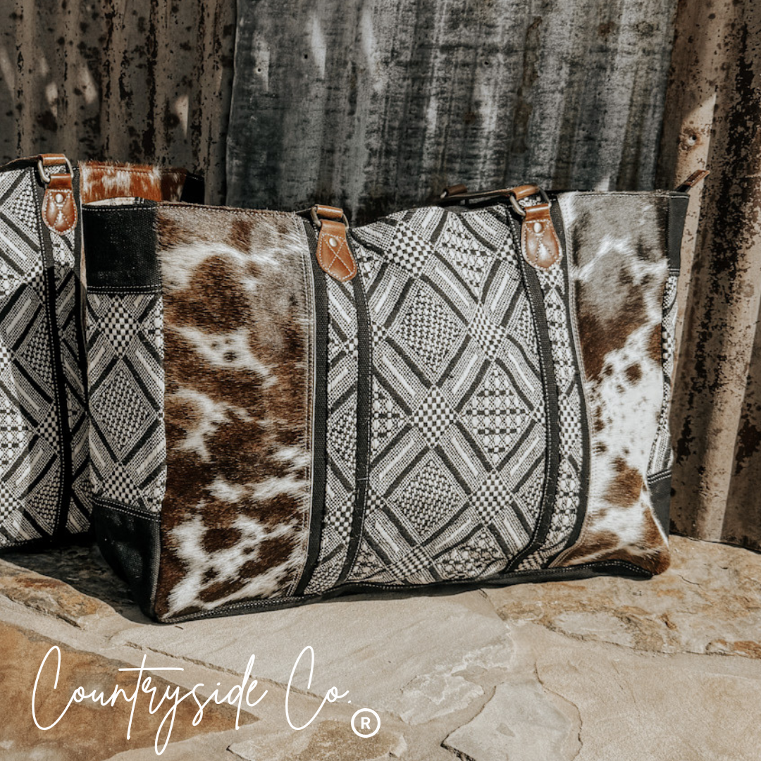 Texas Western Cowhide Bags and More - Charlene Cowhide Weekender Bag