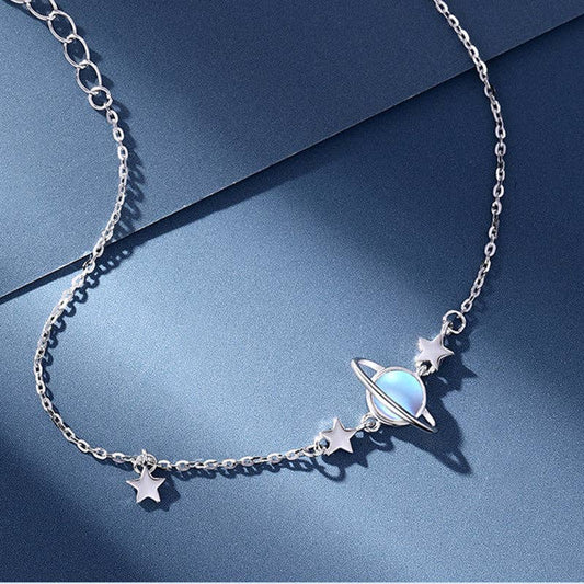 Perimade & Co. LLC - Planet Moon Star Moonstone Charm Bracelet in Solid Copper