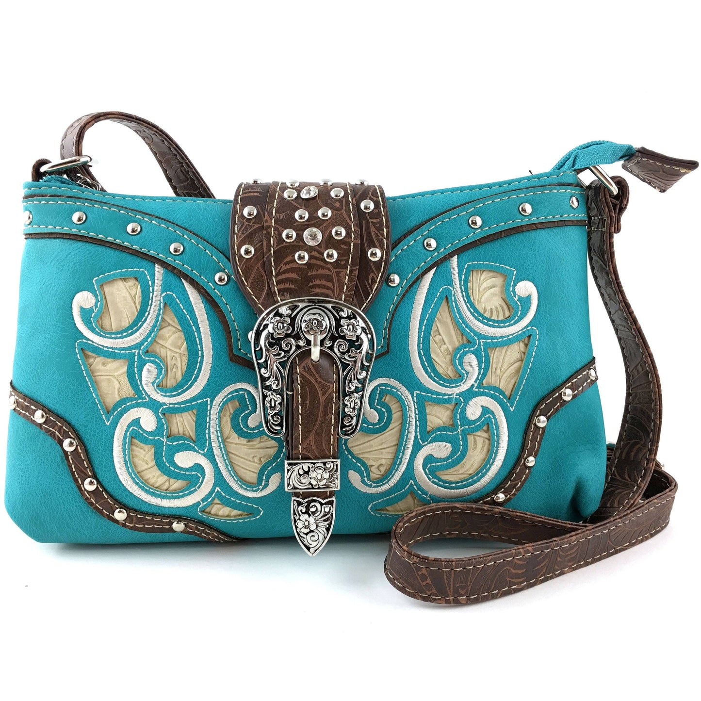 Lunar Deer - Western Floral Buckle Crossbody Pouch Bag