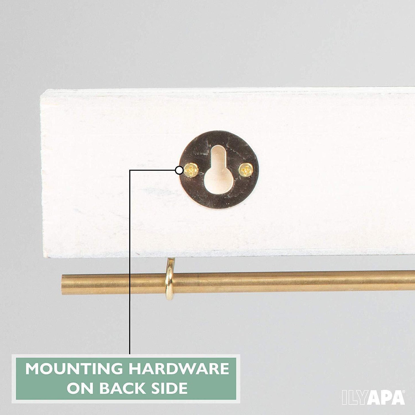 Jewelry Organizer Wall Mount Necklace Hanger White Wood Rustic Earring Rack