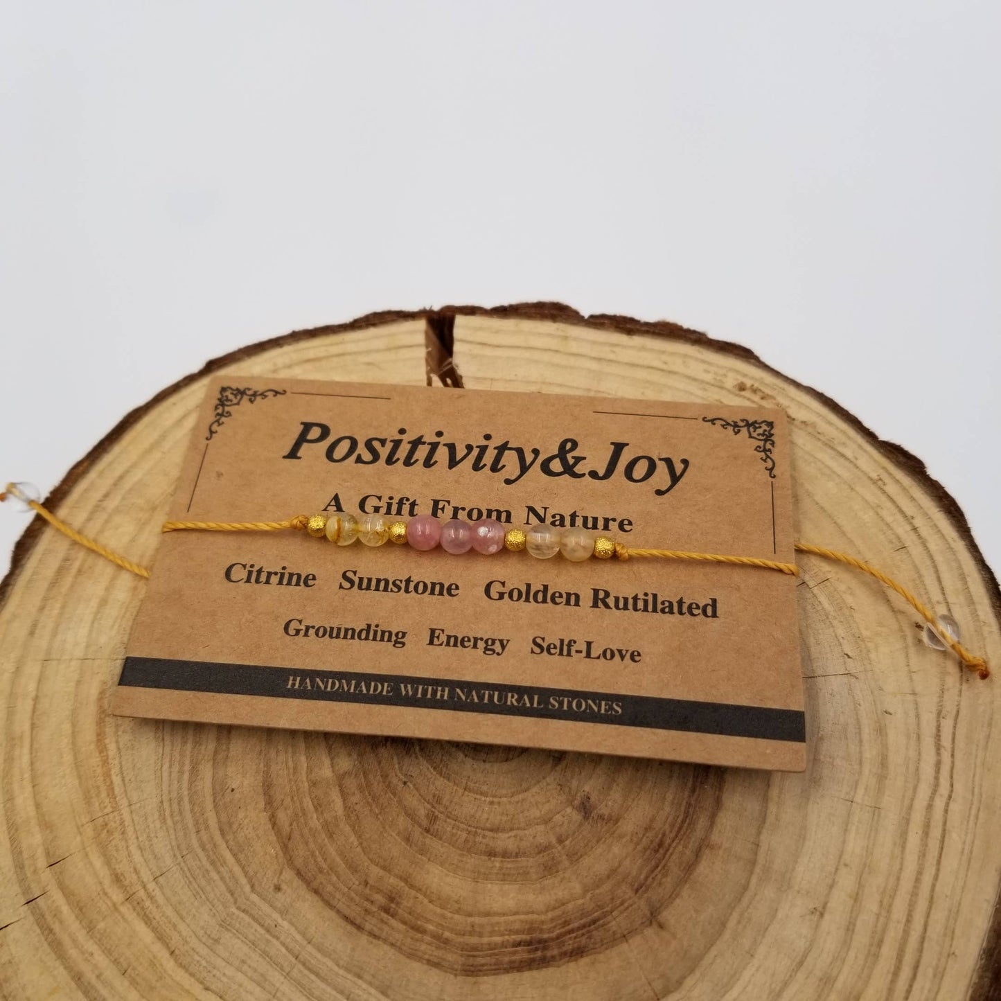 CHAKRA JEWELRY - Handmade Natural Crystal Chakra Bead Bracelet With Card