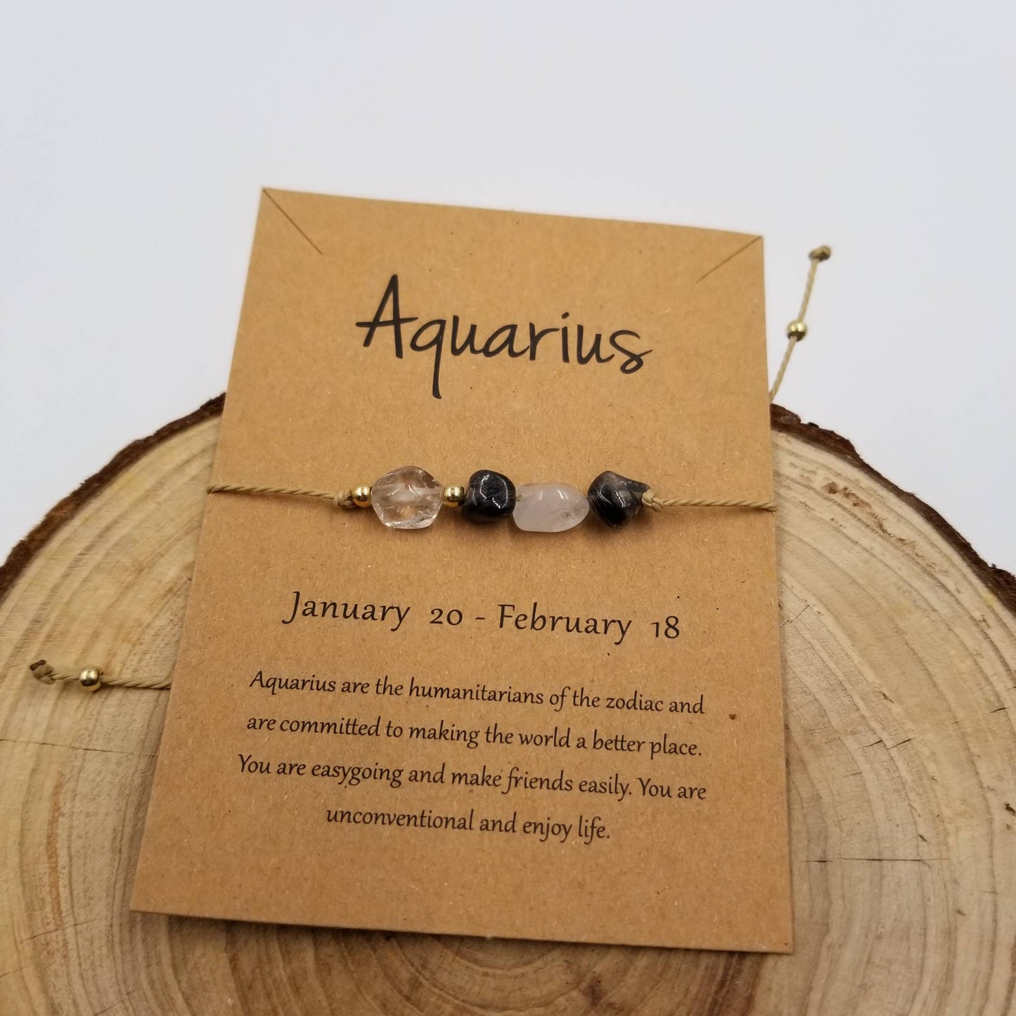 CHAKRA JEWELRY - Natural Stone Handwoven Constellation Bracelet with Card