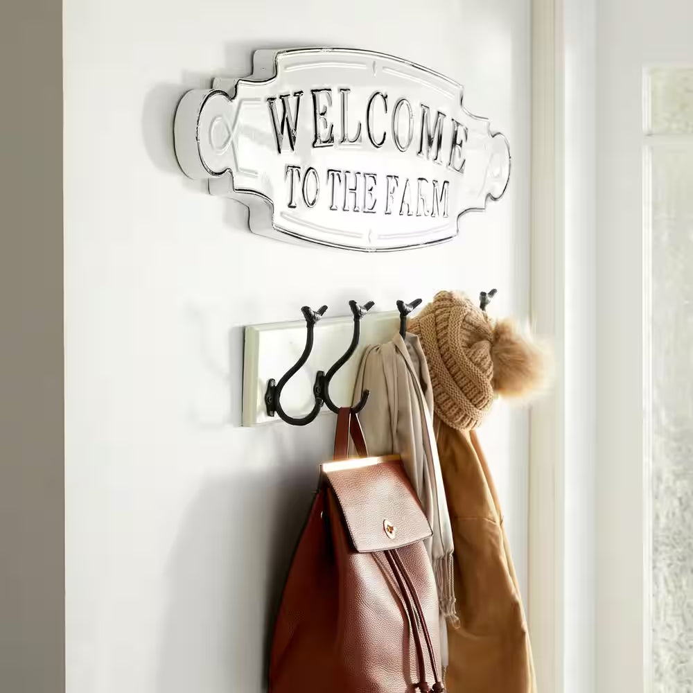 Black Metal Farmhouse Sign Wall Decor 11 In. X 36 In.