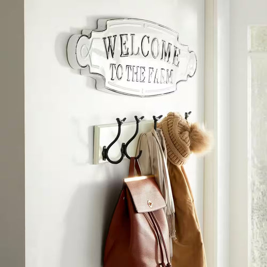 Black Metal Farmhouse Sign Wall Decor 11 In. X 36 In.