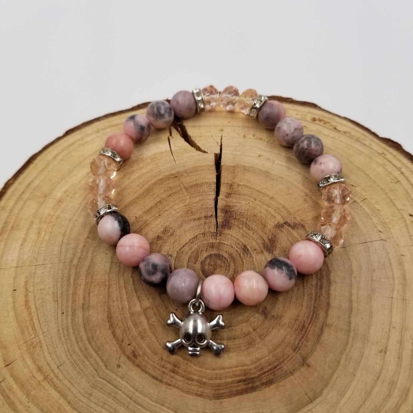 CHAKRA JEWELRY - Halloween Themed Skull Natural Stone Bracelet