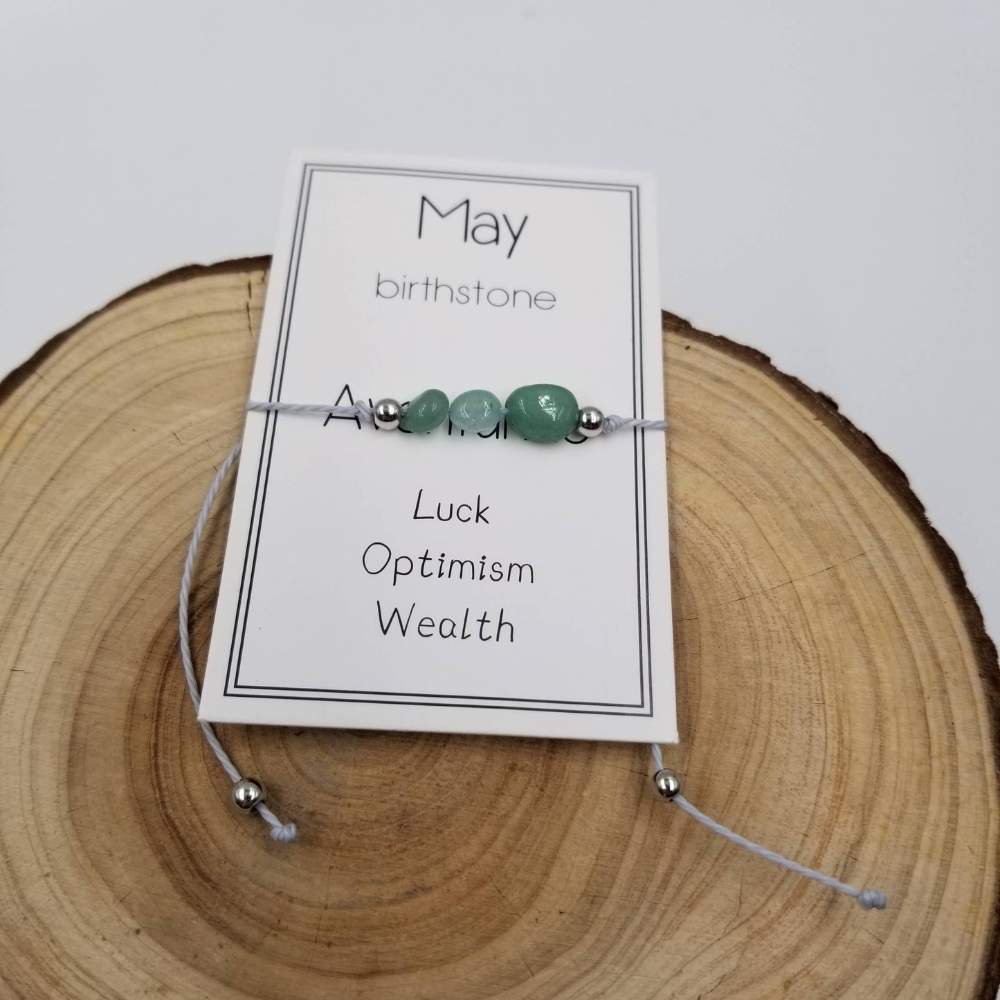 CHAKRA JEWELRY - Handmade Birthday Stone Natural Stone Bracelet with Card