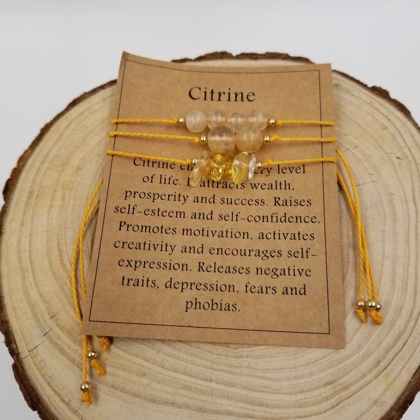 CHAKRA JEWELRY - Handmade Natural Crushed Stones Bracelet Set With Card