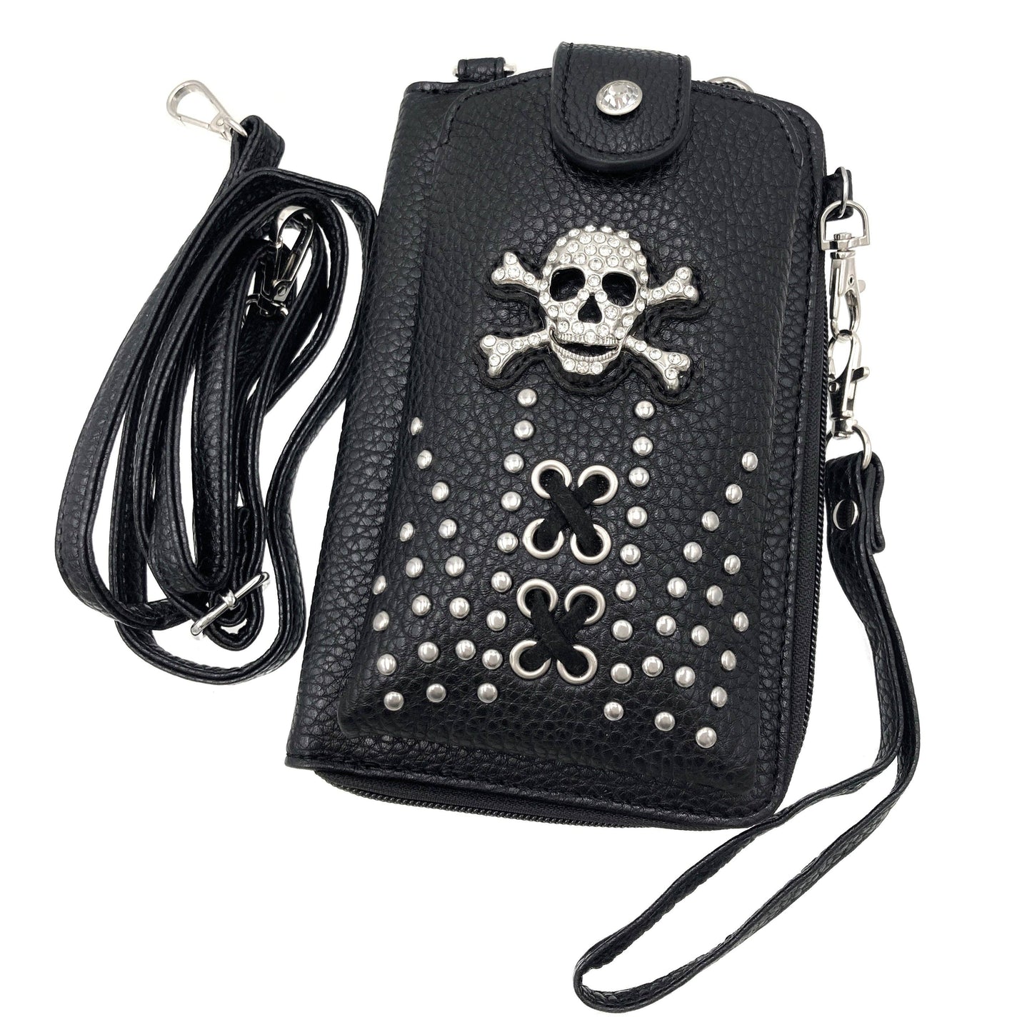 Lunar Deer - Skull Women's Crossbody Leather Phone Wallet
