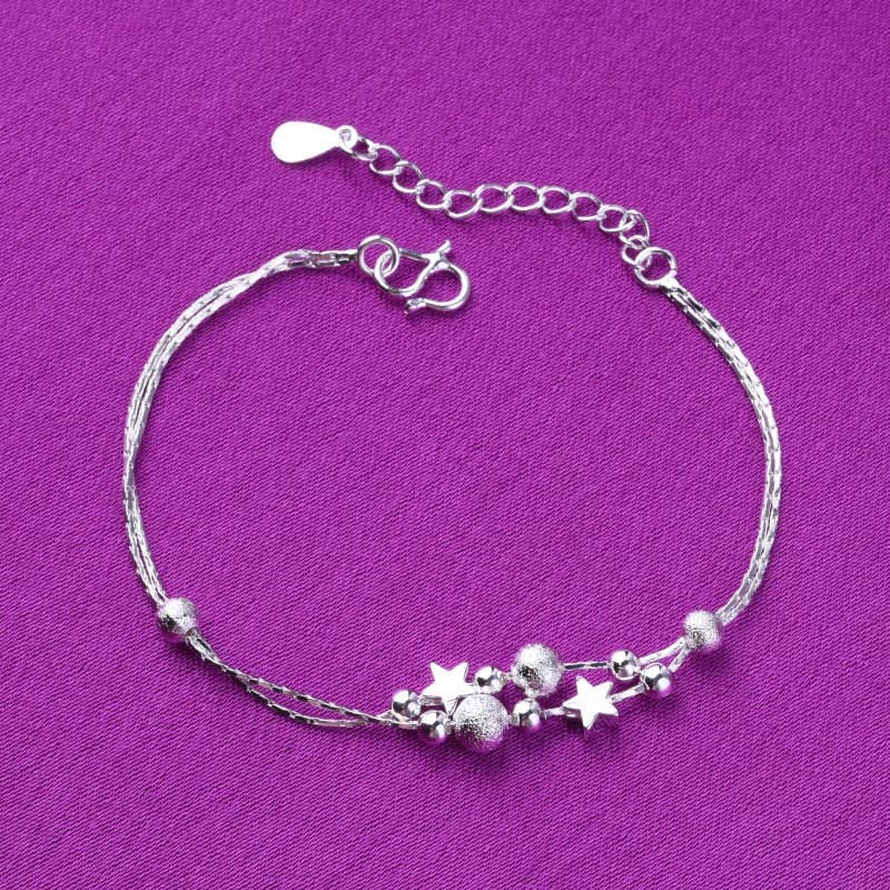 Perimade & Co. LLC - Cute Star Charm Ankle Bracelet Anklet in 925 Sterling Silver