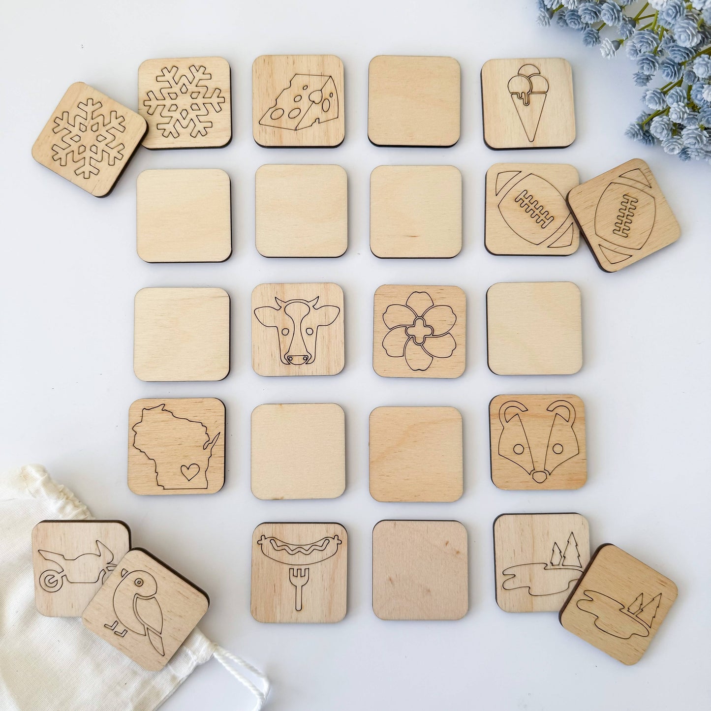 Birch House Games & Gifts - State Memory Matching Game - Wood Memory Game, Brainteaser