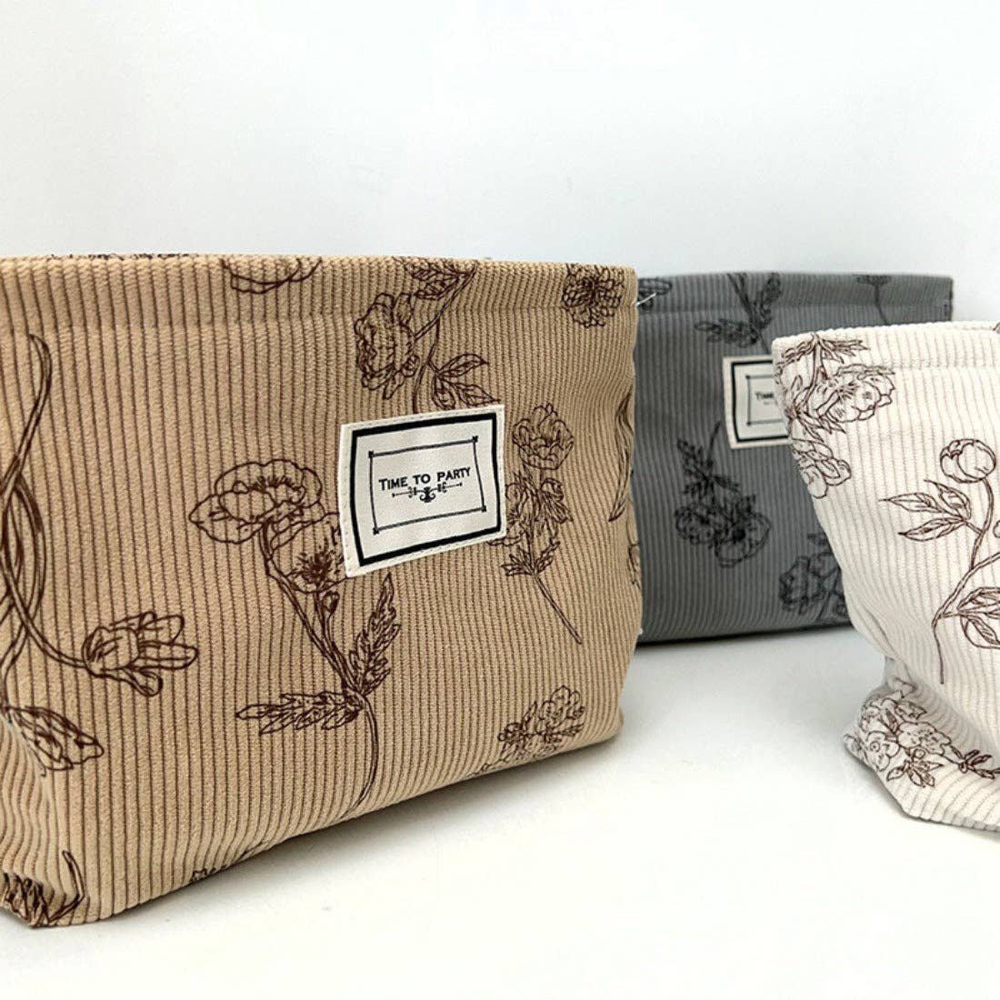 Funkyrel® Atzbranding Limited - Cosbai - Floral Corduroy Portable Storage Bag