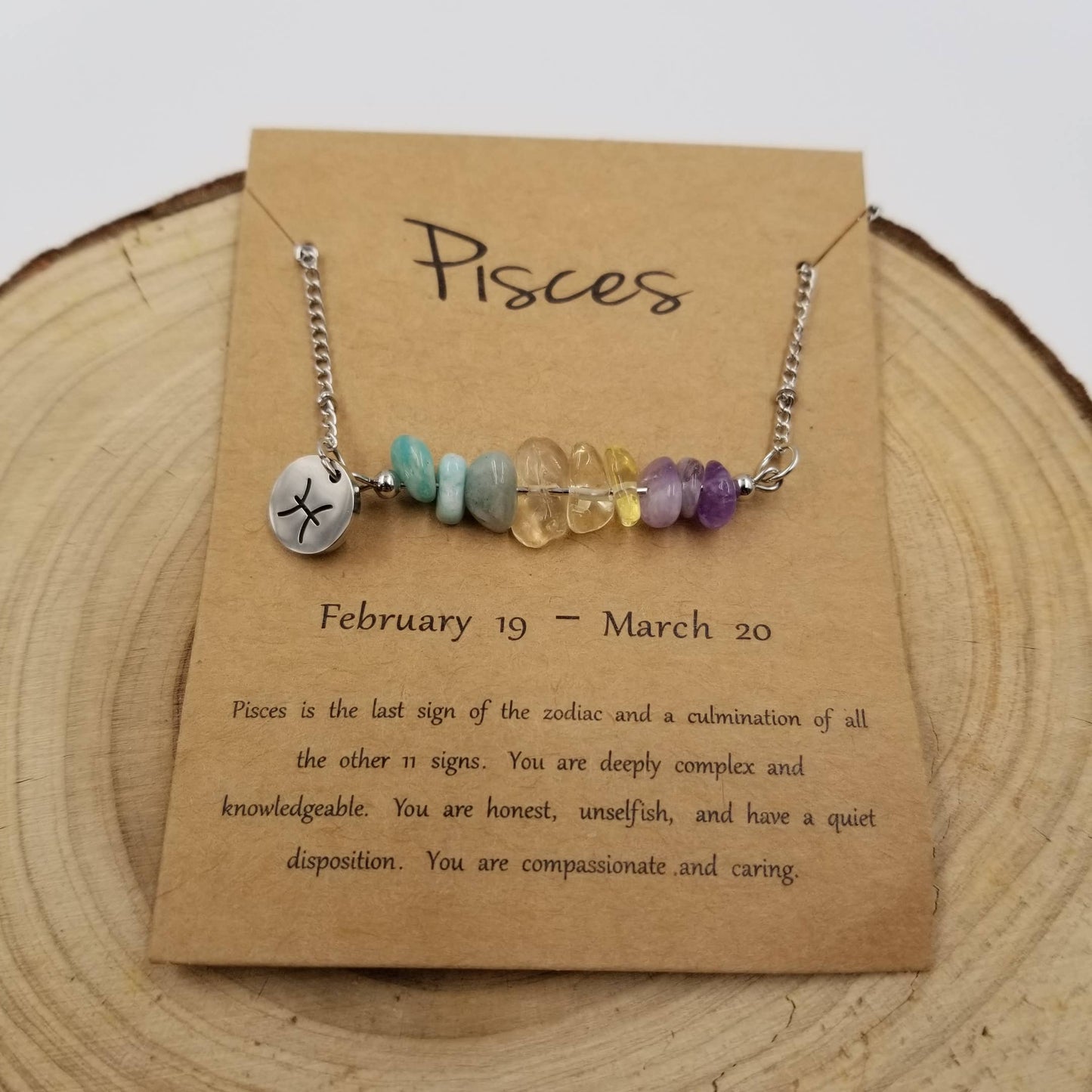 CHAKRA JEWELRY - Natural Stone Handwoven Constellation Necklace with Card