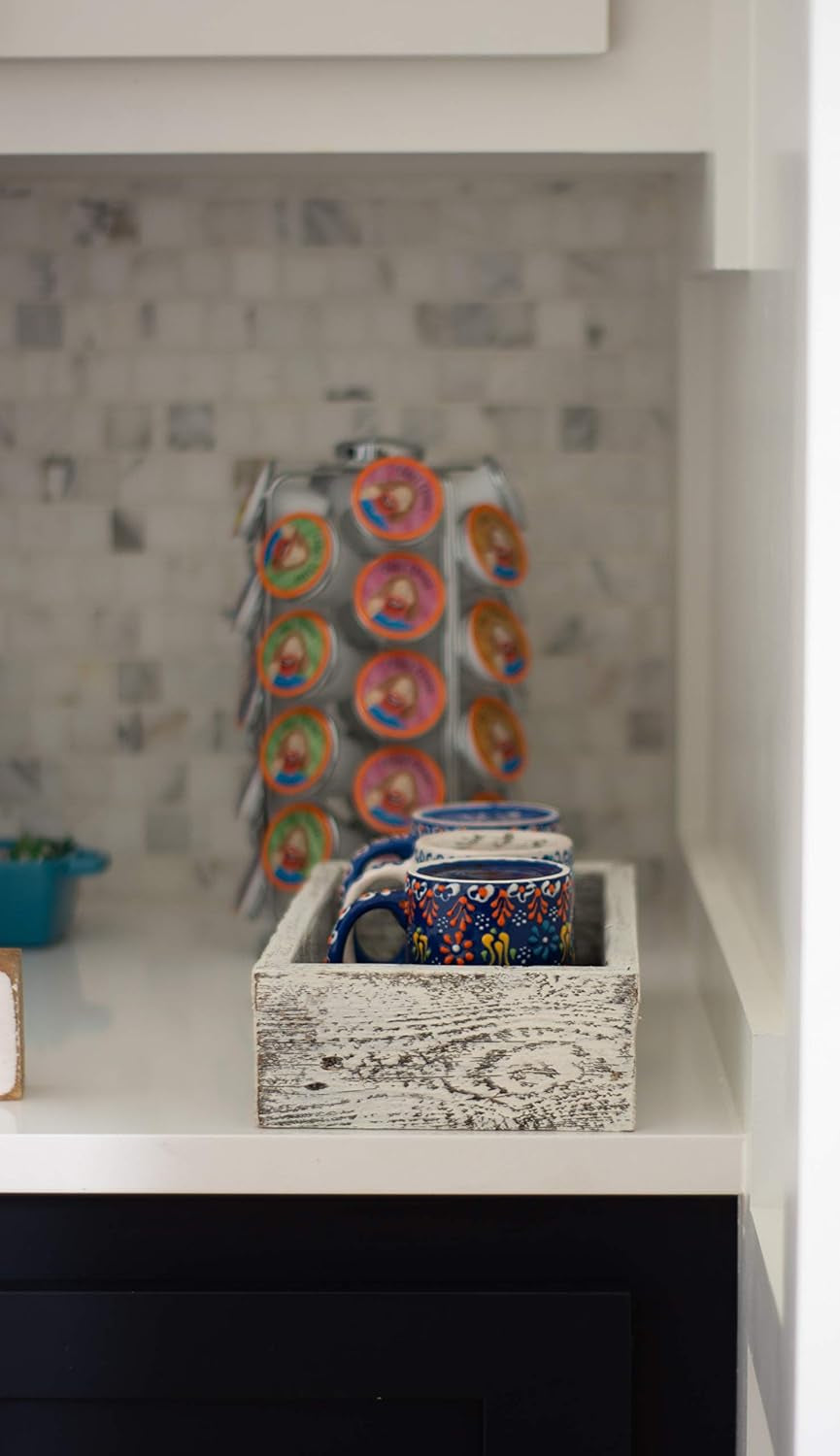 Reclaimed Wood Bathroom Décor Box Rustic Toilet Paper Holder Decorative Storage Box Succulent Planter Rustic Kitchen Table Whitewash 21-Inch Wide