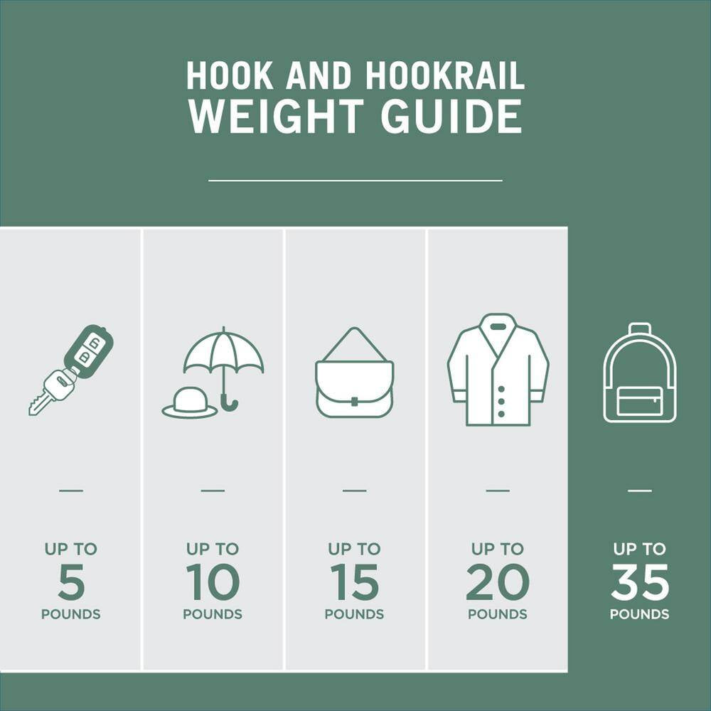 Rustic 27 In. L Brown and Black Hook Rail