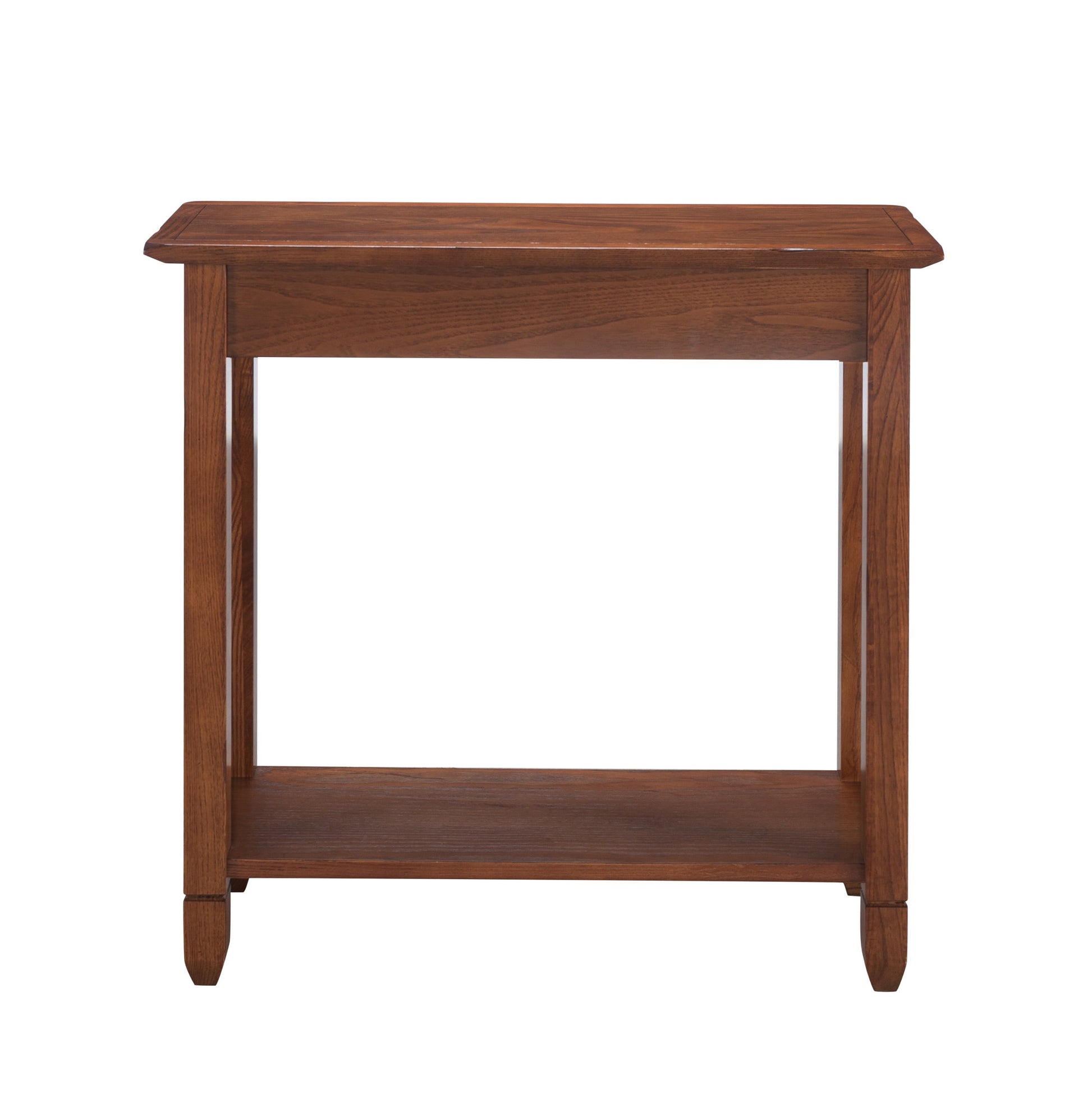 10059 Rustic Slate Tile Hall Console Sofa Table with Shelf, Rustic Oak