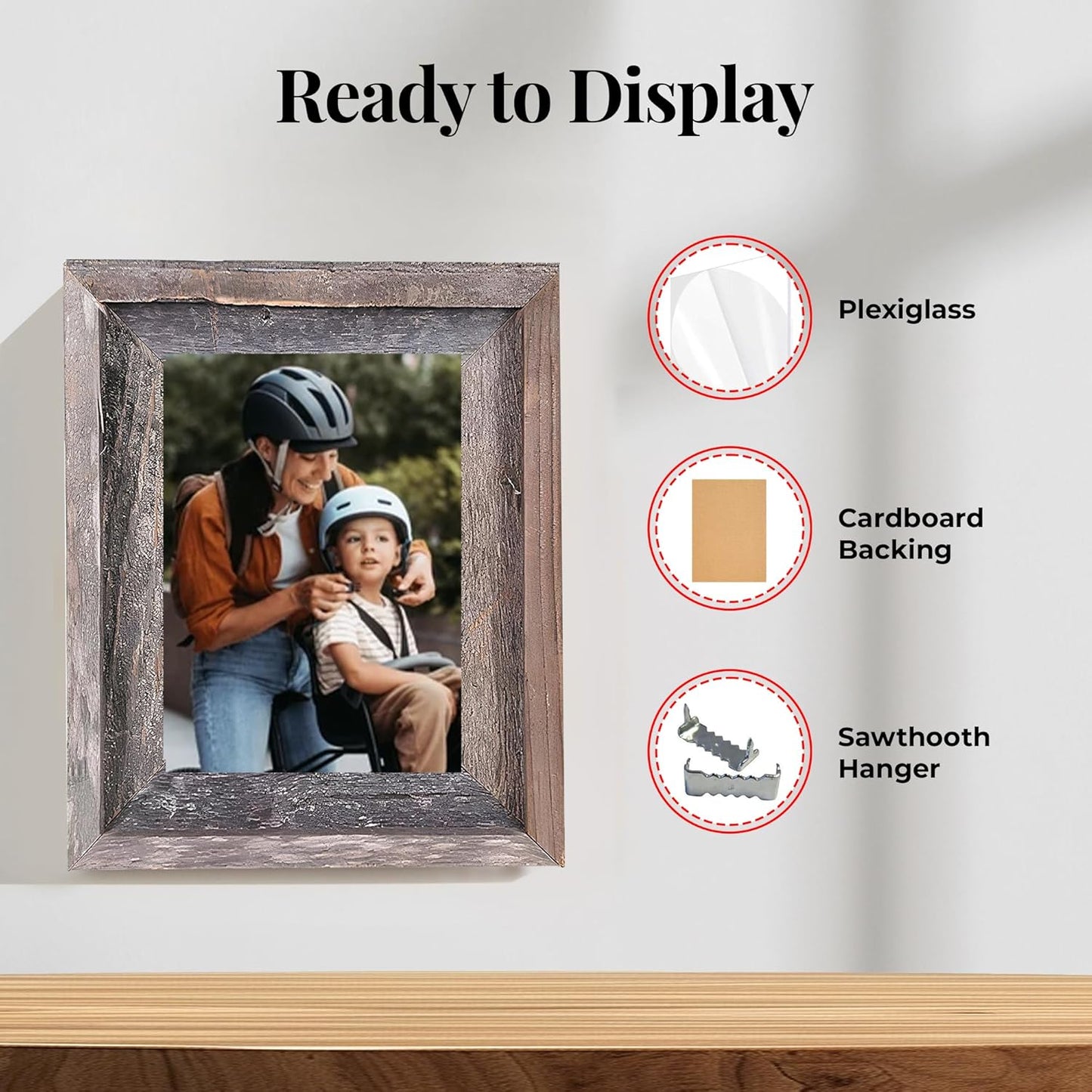 Farmhouse Style Rustic Picture Frame - Reclaimed Wood Photo Frame – Signature Wall Picture Frames for Living Room, Bedroom, Office Display - Wooden Frames for Décor Made in USA Natural Weathered Gray 11" X 17"