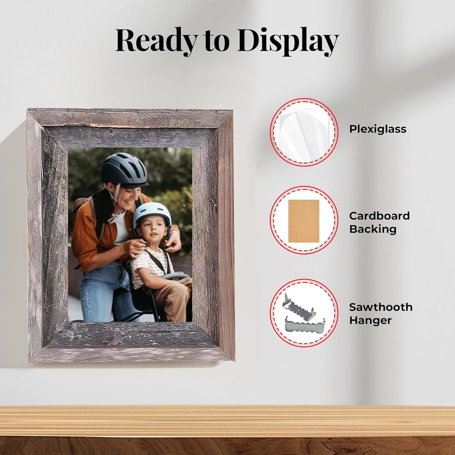 Farmhouse Style Rustic Picture Frame - Reclaimed Wood Photo Frame – Signature Wall Picture Frames for Living Room, Bedroom, Office Display - Wooden Frames for Décor Made in USA Natural Weathered Gray 11" X 17"