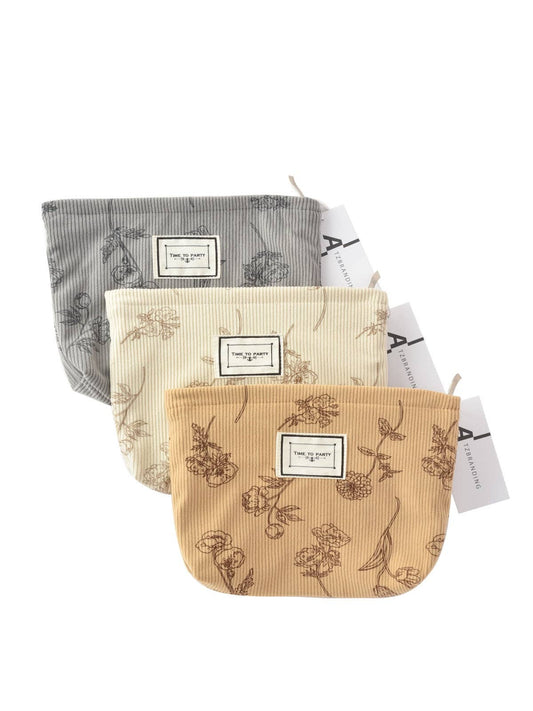 Funkyrel® Atzbranding Limited - Cosbai - Floral Corduroy Portable Storage Bag