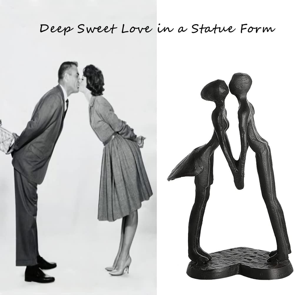Iron Anniversary Couple Sculpture 6 Inch - Timeless Wedding Couple Gifts, Her or Wife, 1St 25Th 50Th or 6Th Anniversary, Valentines, Birthday