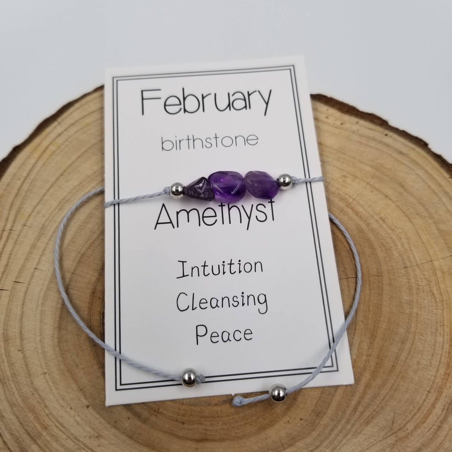 CHAKRA JEWELRY - Handmade Birthday Stone Natural Stone Bracelet with Card