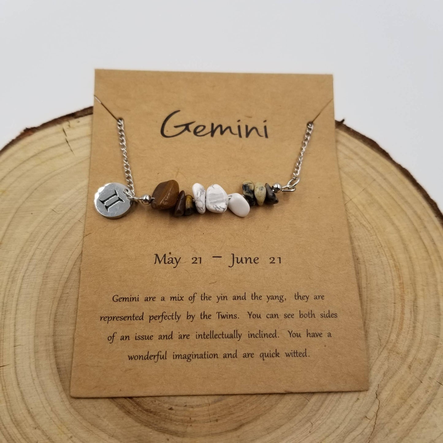 CHAKRA JEWELRY - Natural Stone Handwoven Constellation Necklace with Card