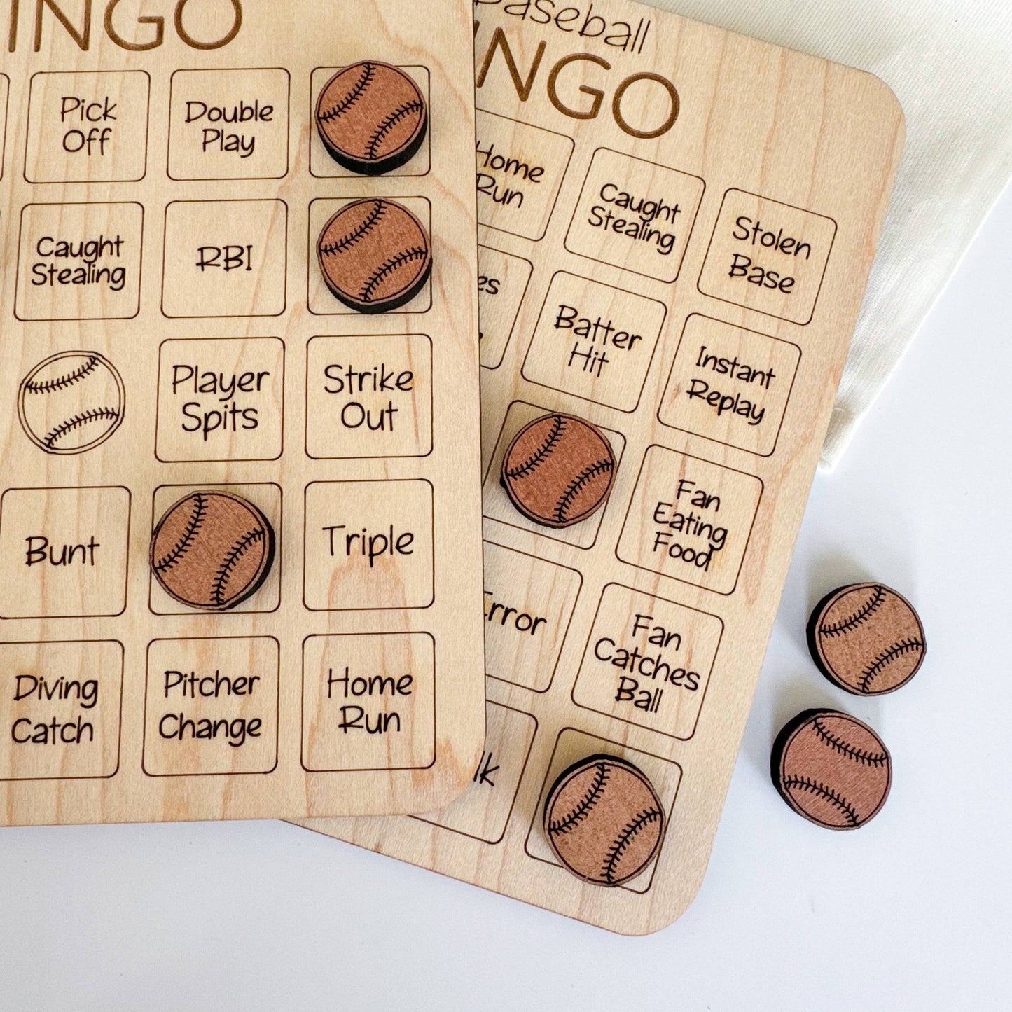 Birch House Games & Gifts - Baseball Bingo Game - Wooden Bingo, Sport Game
