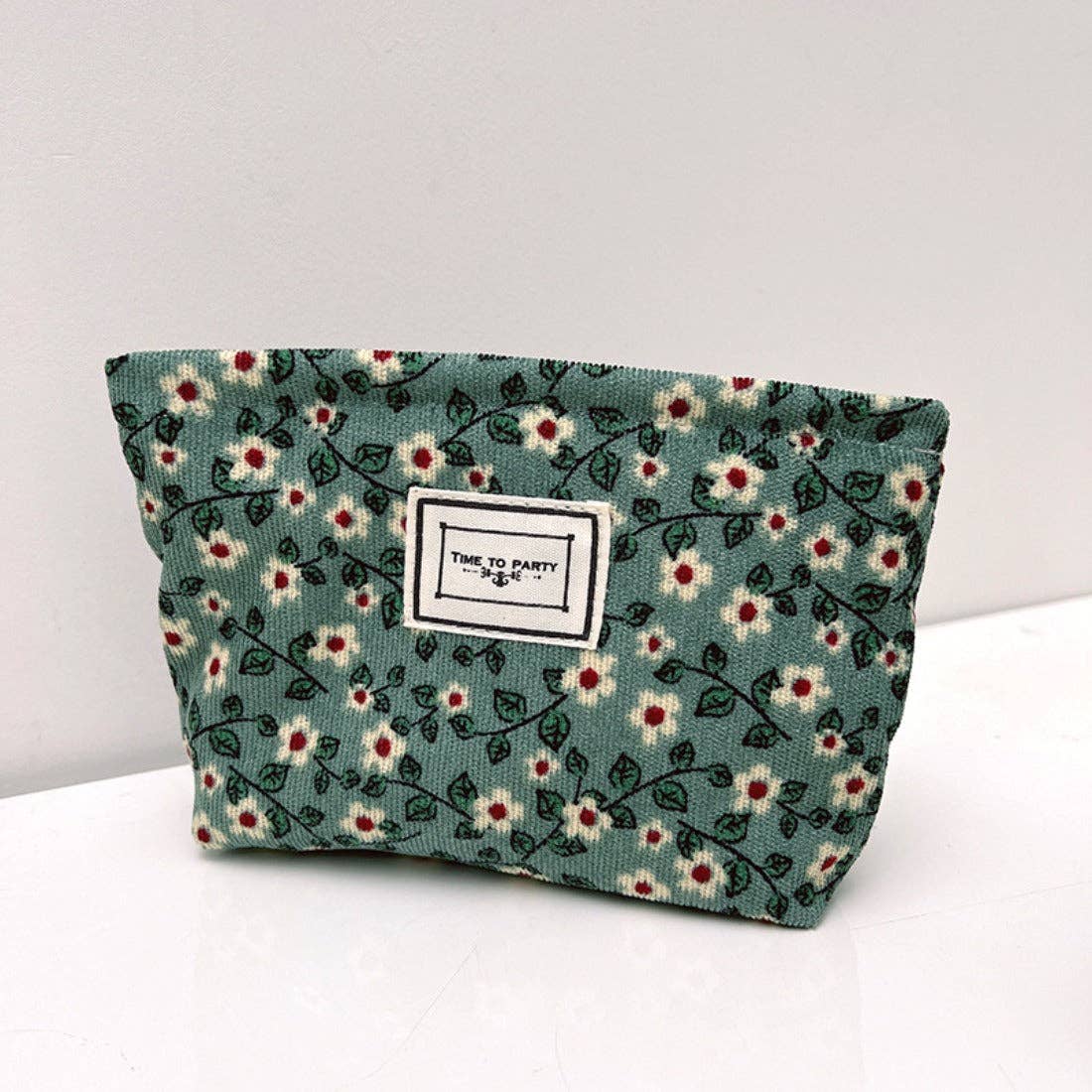 Funkyrel® Atzbranding Limited - Cosbai - Small Floral Corduroy Cosmetic Bag